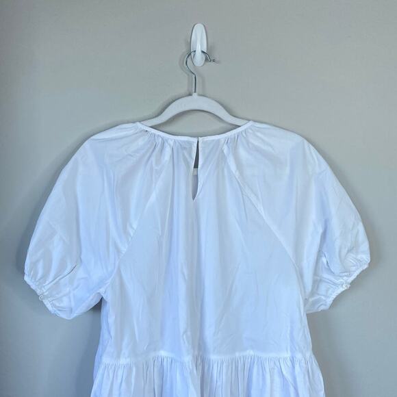 HILL HOUSE The Francesca Top White Size Small Cotton Babydoll Relaxed - Picture 6 of 6